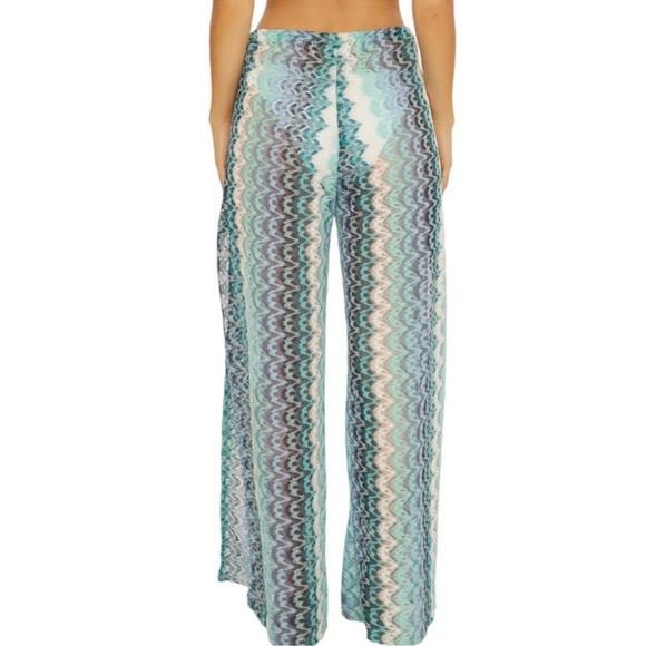 Becca blue crocheted like split leg coverup pants size small - Picture 6 of 16